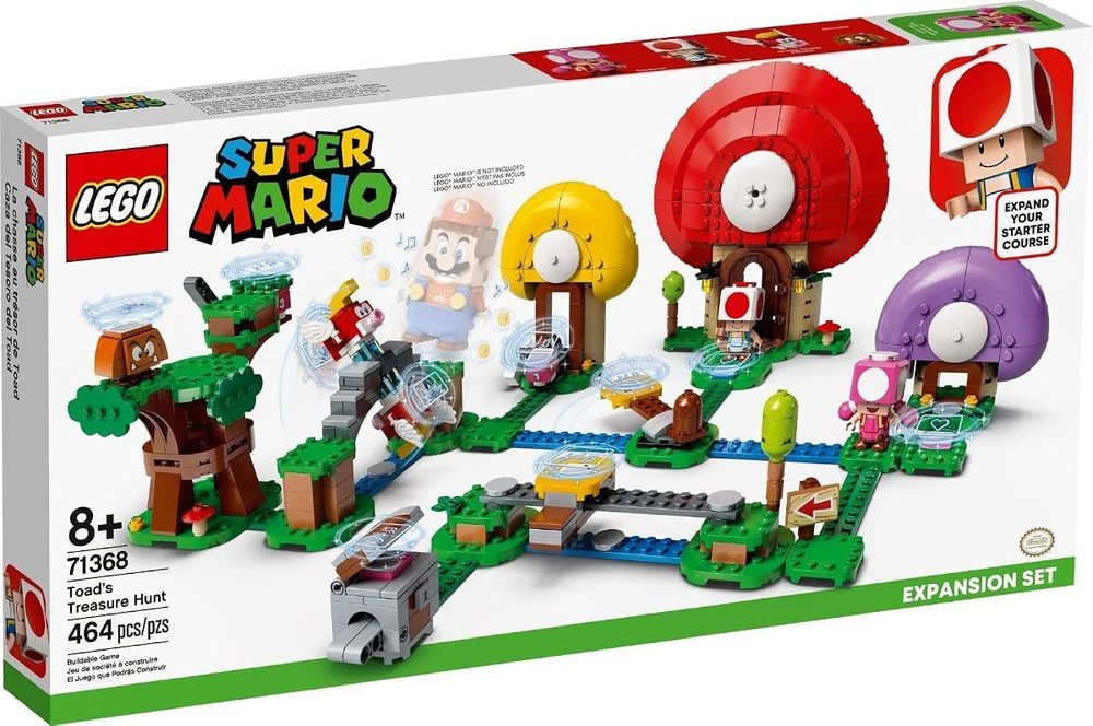 LEGO 71368 Super Mario Set de Expansión: Caza del Tesoro de Toad, Juguete de Construcción para Niños y Niñas +8 años