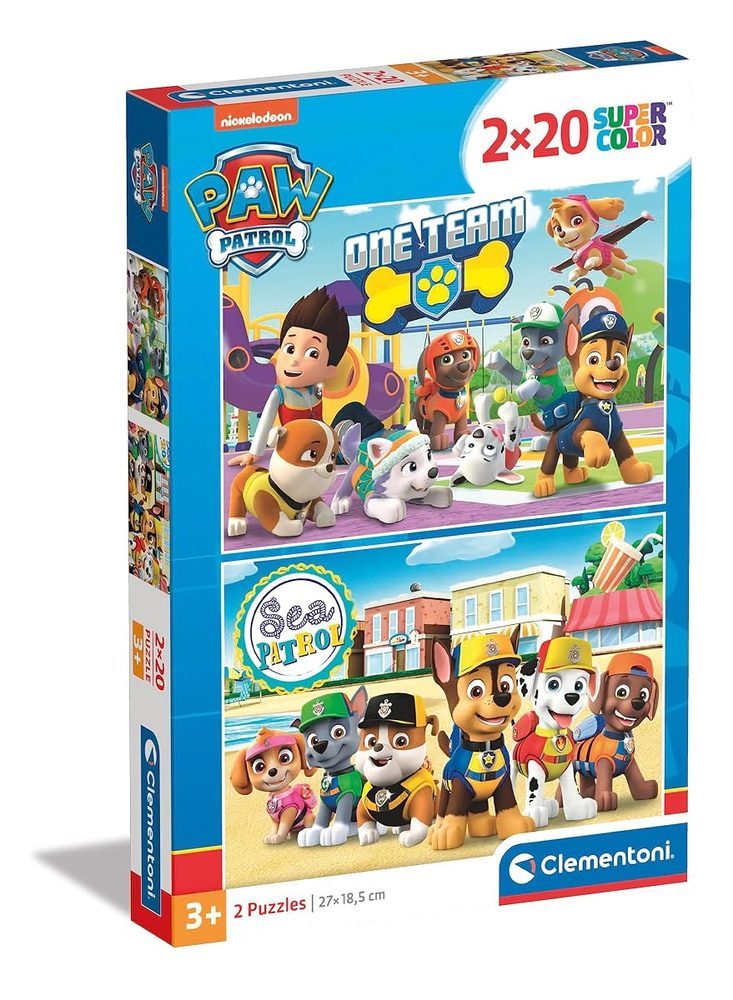 Clementoni - Paw Patrol -Set 2 Puzzles de 20 Piezas (24779)
