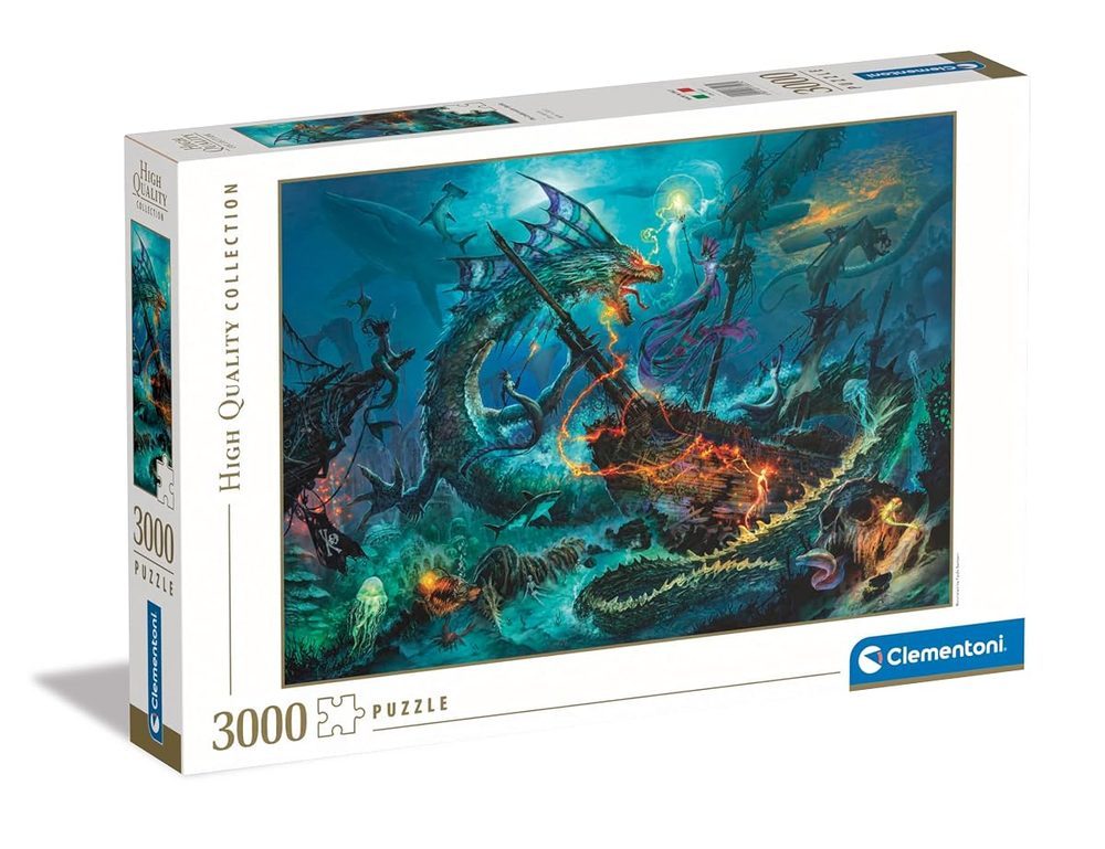 Clementoni Puzzle Collection The Underwater Battle - Puzzle De 3000 Piezas para Adultos, Rompecabezas Adultos, Entretenimento, 33023