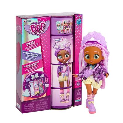 BFF BY BEBÉS LLORONES Phoebe | Muñeca fashion Coleccionable con Pelo largo, Ropa de tela y 9 Accesorios - Juguete regalo para niños +5 Años