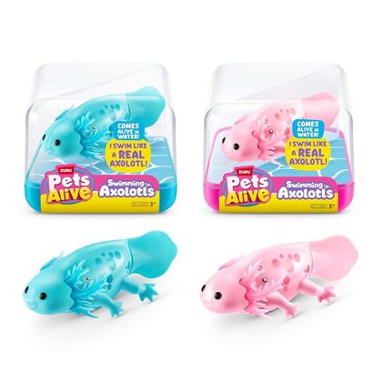 Pets Alive Swimming Axolotls de ZURU, natación robótica Axolotl, Mascota electrónica, Juguete para Piscina de Verano, Juguete para bañera.(2 Paquetes)